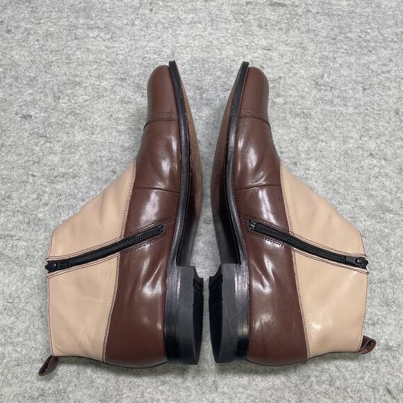 Stacy Adams Madison Mens 11 EE WW Brown Tan Leather Spat Boots Cap Toe Steampunk main image 5